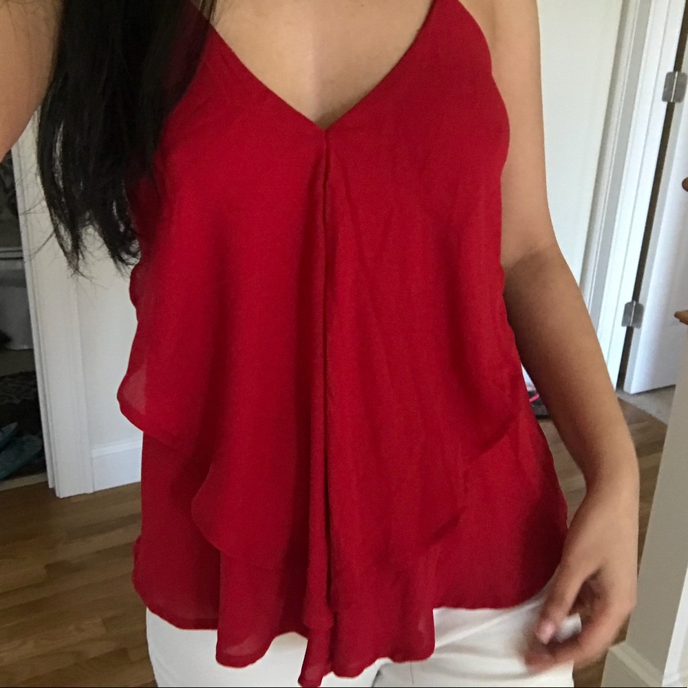 Night Out Red Tank with Chain Straps